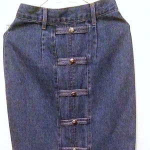 Vintage Denim Midi Skirt Size Small